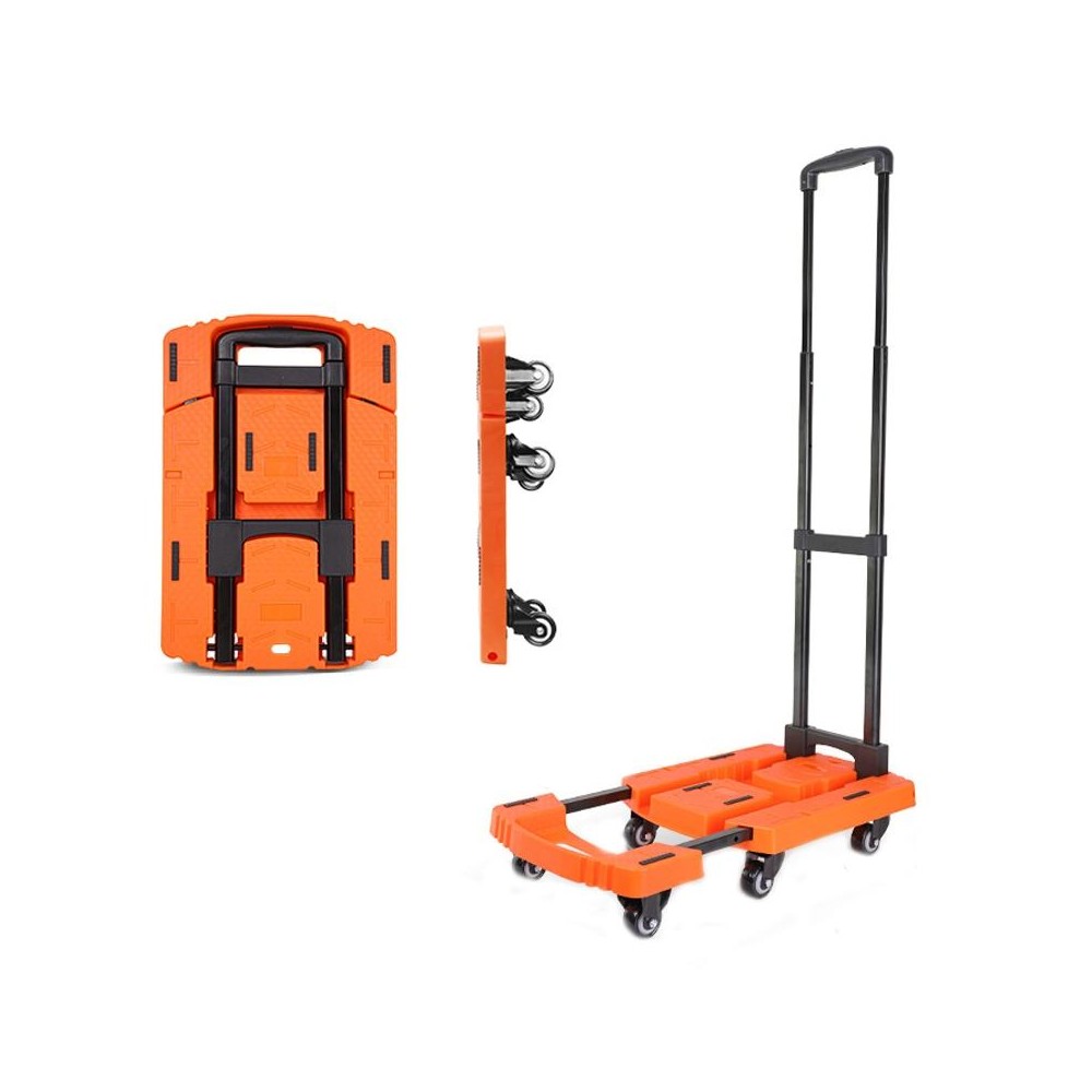 Folding Hand Trolley Portable Luggage Handling Turtle Cart(Orange)