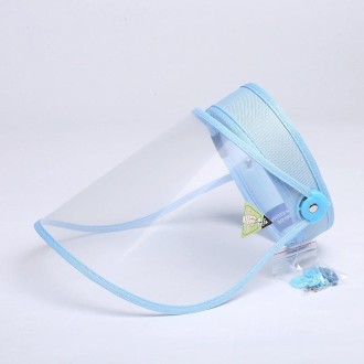 4 PCS Anti-Saliva Splash Anti-Spitting Anti-Fog Anti-Oil Protective Cap Empty Top Hat Mask Removable Face Shield(Blue)