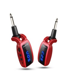 U12DX  6.35mm Jack Wireless Guitar Transmitter Receiver Rechargeable Adapter(Red)