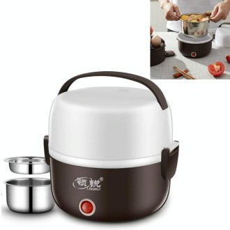 LINGRUI Multi-Function Electric Lunch Box Electric Heating Insulation Cooking Mini Rice Cooker, CN Plug, Specification:Double La