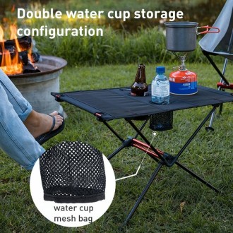 Naturehike NH19Z027-Z Lightweight Foldable Outdoor Camping Portable Table(Black)