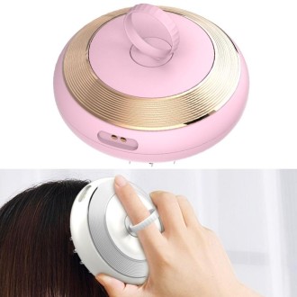 Scalp Medicine Apparatus Hair Growth Fluid Introducer Head Massager(Pink Gold)