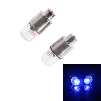 2 PCS Valve Cap Light Wheel Tyre Lamp With Battery for Car / Motorbike / Bike(Blue Light)