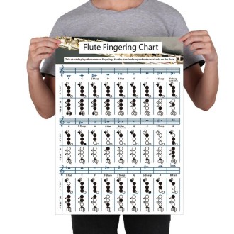 Coated Paper Flute Chord Fingering Practice Chart Staff Chord Fingering(Small)