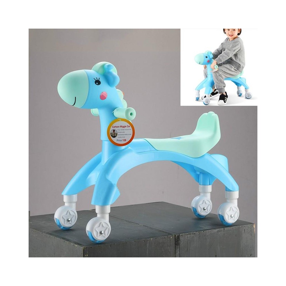 Cartoon Children Twister Car Walker with Music Flash Wheel(Sky Blue)