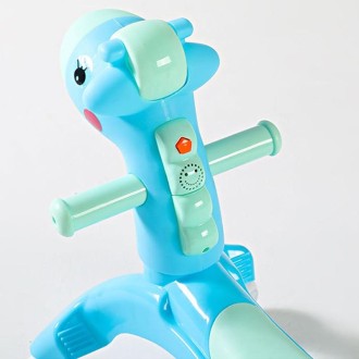 Cartoon Children Twister Car Walker with Music Flash Wheel(Sky Blue)