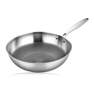 Household Honeycomb Stainless Steel Non-stick Frying Pan, Style:32cm Pot (without Lid)