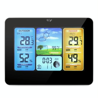 FJ3373   Weather Station Wireless Indoor Outdoor Sensor Multifunction Thermometer Hygrometer Digital Alarm Clock Barometer Forec