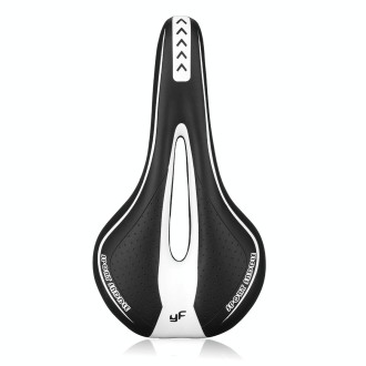 YAFEE YF-1018 Mountain Bike Saddle Bicycle Riding Saddle Bicycle Saddle(Black White)