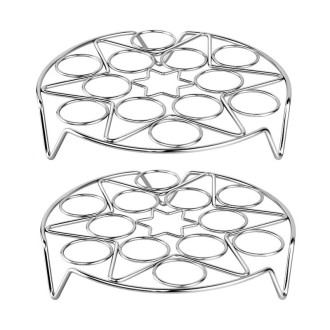 2 PCS Kitchen Stainless Steel Steamed Egg Rack, Style: 4.0 Line 13 Holes