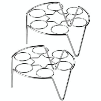 2 PCS Kitchen Stainless Steel Steamed Egg Rack, Style: 4.0 Line High Feet