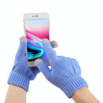 Three Fingers Touch Screen Gloves, For iPhone, Galaxy, Huawei, Xiaomi, HTC, Sony, LG and other Touch Screen Devices(Blue)