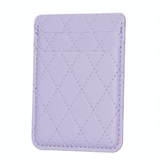 BFK11 Diamond Lattice Card Bag Mobile Phone Back Sticker(Purple)