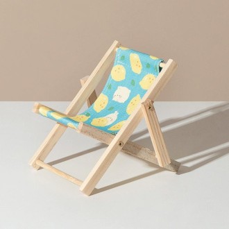 Wooden Craft Mini Desktop Ornament Photography Toys Beach Chair Phone Holder, Style: D