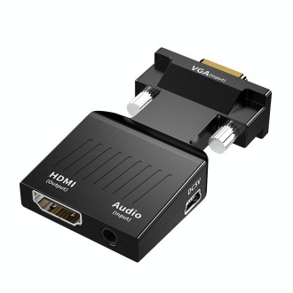 HW-2217 VGA to HDMI Converter With Audio Computer Host to HD Converter(Black)