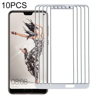 For Huawei P20 10PCS Front Screen Outer Glass Lens (White)