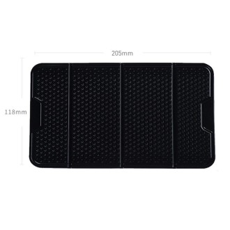 2 PCS R-1337 Multifunctional Folding Bracket Car Center Console Adhesive Bracket Mobile Phone Anti-Slip Mat Storage Mat(Black)