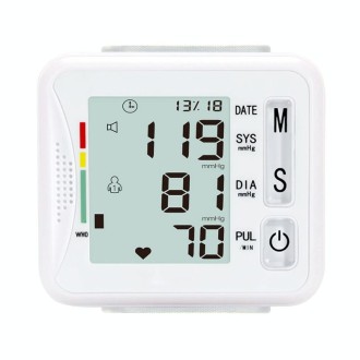 KWL-W01 Home Automatic Smart Wrist Electronic Sphygmomanometer, Style: English Without Voice(White)