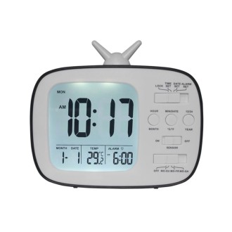 G179 Retro TV Alarm Clock Student Dormitory Bed Electronic Clock(Black English Version)