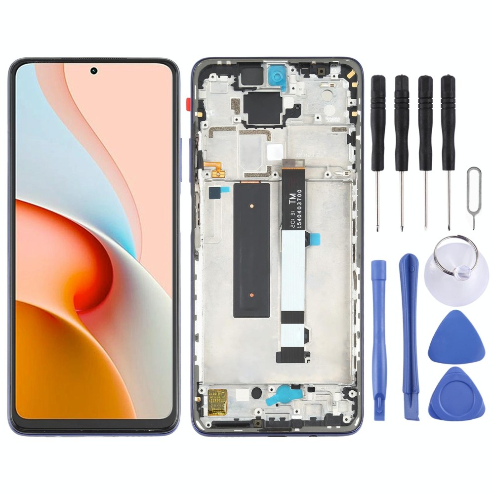 Original LCD Screen for Xiaomi Redmi Note 9 Pro 5G / Mi 10T Lite 5G M2007J17C M2007J17G Digitizer Full Assembly with Frame(Blue)