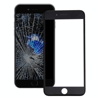 2 in 1 for iPhone 7 (Original Front Screen Outer Glass Lens + Original Frame)(Black)