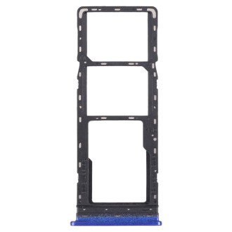 For Tecno Spark 4 Lite KC8S SIM Card Tray + SIM Card Tray + Micro SD Card Tray (Blue)