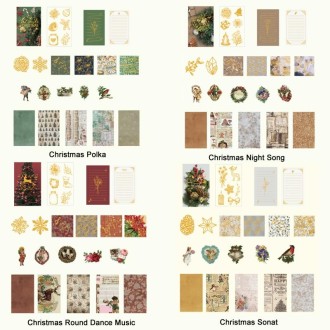 2 Sets Christmas Medallion Sticker With Foil Seal Handbook Material Pack(Christmas Sonat)