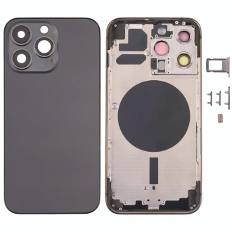 Back Housing Cover with SIM Card Tray & Side  Keys & Camera Lens for iPhone 13 Pro(Black)