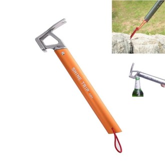 SHINE A260 TRIP Outdoor Climbing Hammer Aluminum Camping Tent Canopy Nail Hammer Multifunctional Survival Hammer(Orange)