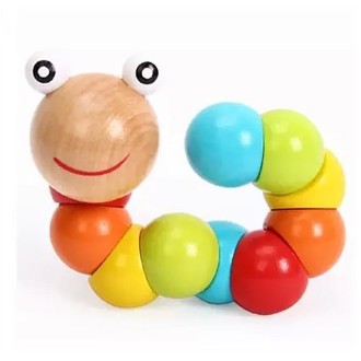 Wooden Color Versatile Twisty Caterpillar Children Brain Development Educational Toys