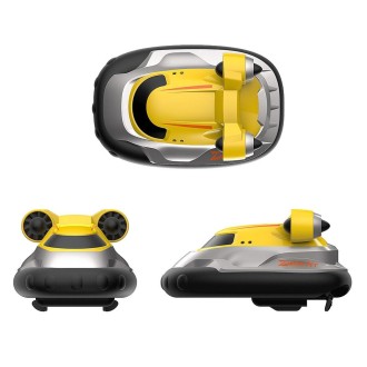 Children 2.4G Wireless Mini Remote Control Boat Toy Electric Hovercraft Water Model(Yellow)