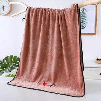 Soft Thick Absorbent Fiber Couple Large Bath Towels, Size:70x140cm(Brown)