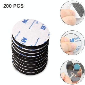 200 PCS 25x1.5mm Round EVA Foam Double-sided Adhesive Strong High-viscosity Sponge Sticker(Black)