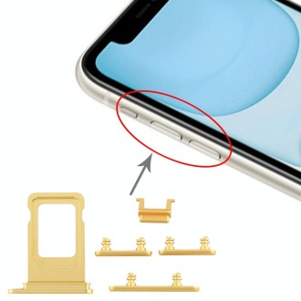 SIM Card Tray + Side Key for iPhone 11(Yellow)