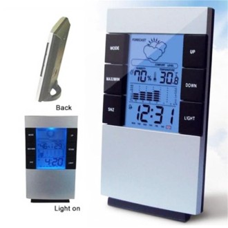 Household Digital LCD Display Hygrometer Thermometer Temperature Humidity Meter Clock Alarm