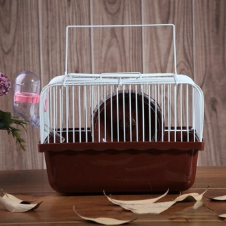 Hamster Cage Portable Take-Out Cage Hamster Golden Bear Supplies(Brown)