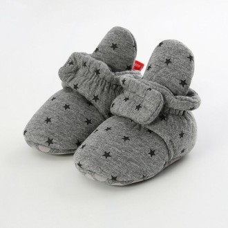 0-1 Year Old Spring and Autumn Knitted Baby Shoes Warm Toddler Cotton Shoes, Size:Inner Length 13cm(Gray Stars)