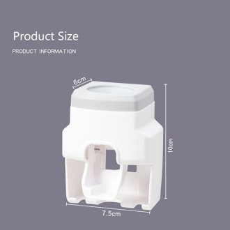 2pcs 2 In 1 Wall-mounted Automatic Toothpaste Squeezer Toothbrush Holder(Gray)