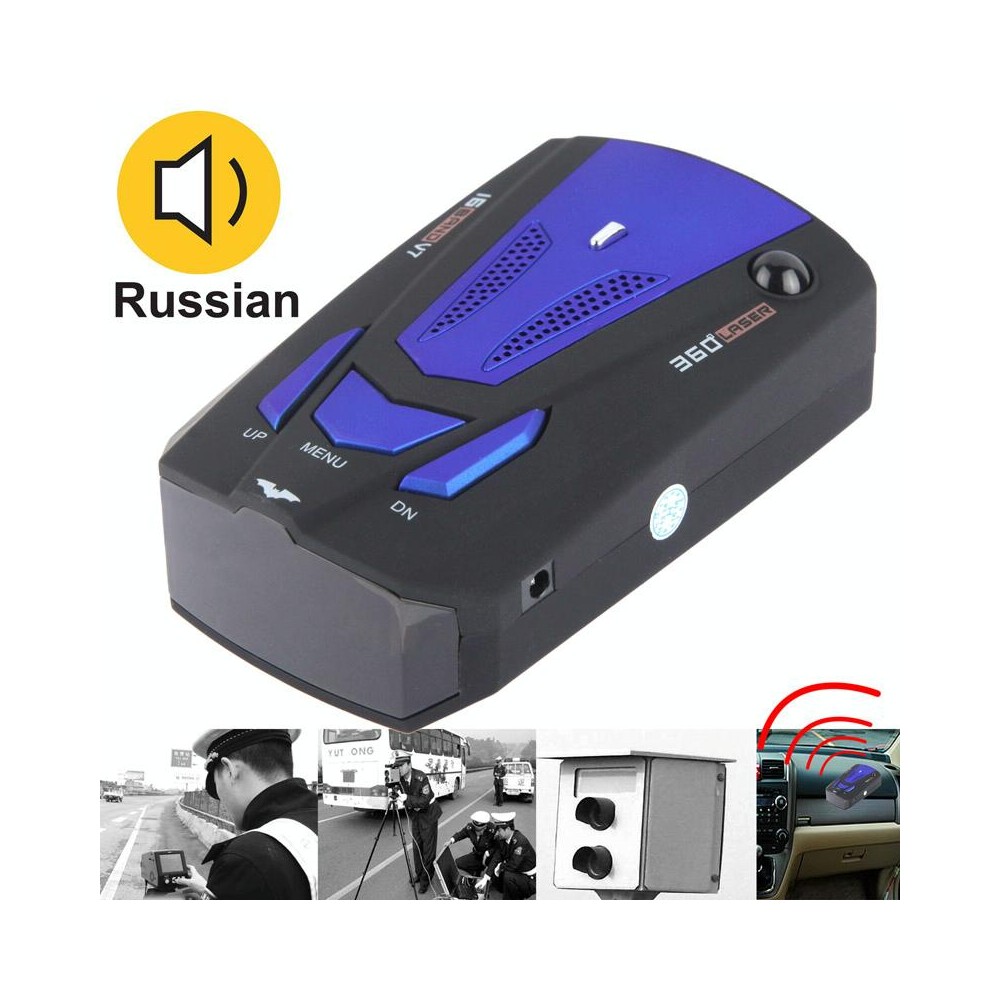 High Performance 360 Degrees Full-Band Scanning Car Speed Testing System / Detector Radar, Built-in Russian Voice Broadcast(Blac