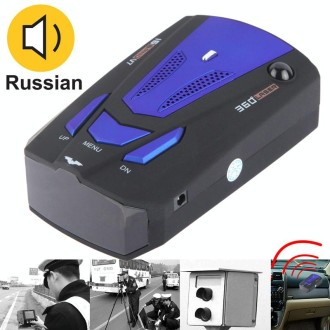 High Performance 360 Degrees Full-Band Scanning Car Speed Testing System / Detector Radar, Built-in Russian Voice Broadcast(Blac