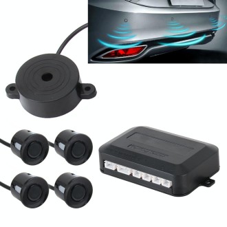 Auto Electromagnetic Back-Up Parking 4 x Sensors, Detecting Distance: 0.3-3m(Black)