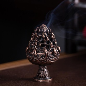 Vintage Indoor Incense Burner Copper Alloy Incense Burner Ornament, Size: Small Copper Color