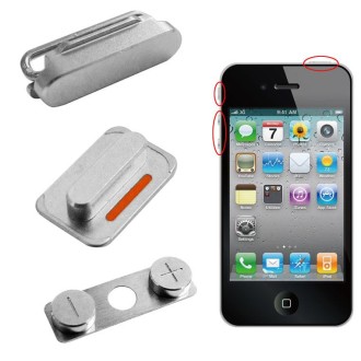 Original Volume Key + Mute Switch Button Key + Lock Button Power Key Switch ON / OFF for iPhone 4S