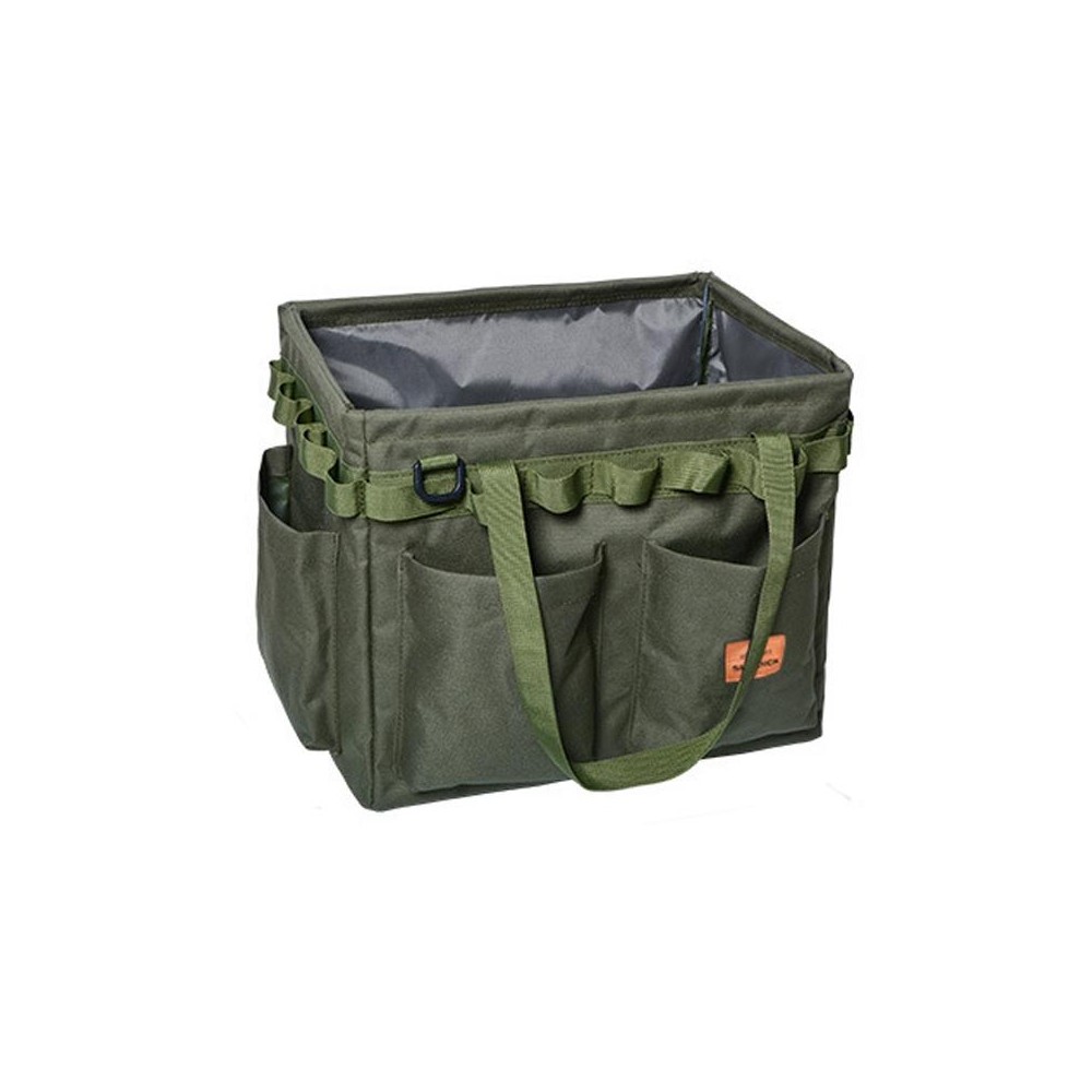 Outdoor Folding Storage Open-mouth  Box Camping Storage Tool Bag(Army Green)