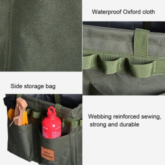 Outdoor Folding Storage Open-mouth  Box Camping Storage Tool Bag(Army Green)