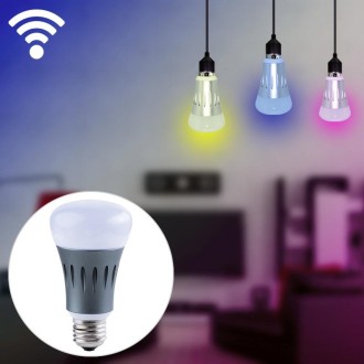 E27 7W White Light+RGB Smart LED Light Bulb, WiFi 2.4GHz Works with Alexa & Google Home, FCC / CE / RoHS Certificated, AC 85-265