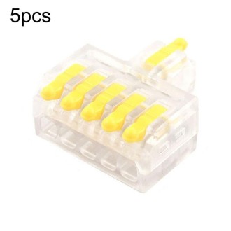 D1-5T Push Type Mini Wire Connection Splitter Quick Connect Terminal Block(Yellow)