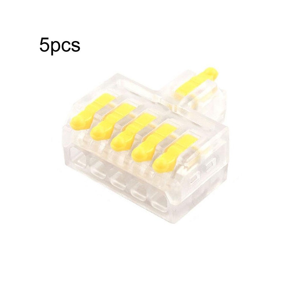 D1-5T Push Type Mini Wire Connection Splitter Quick Connect Terminal Block(Yellow)