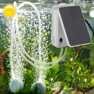 5V Foldable Aquarium Fish Tank Solar Power Air Pump Oxygenator, US Plug