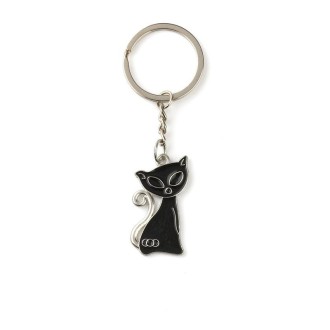 10 PCS Metal Paint Key Ring Car Pendant(Black)